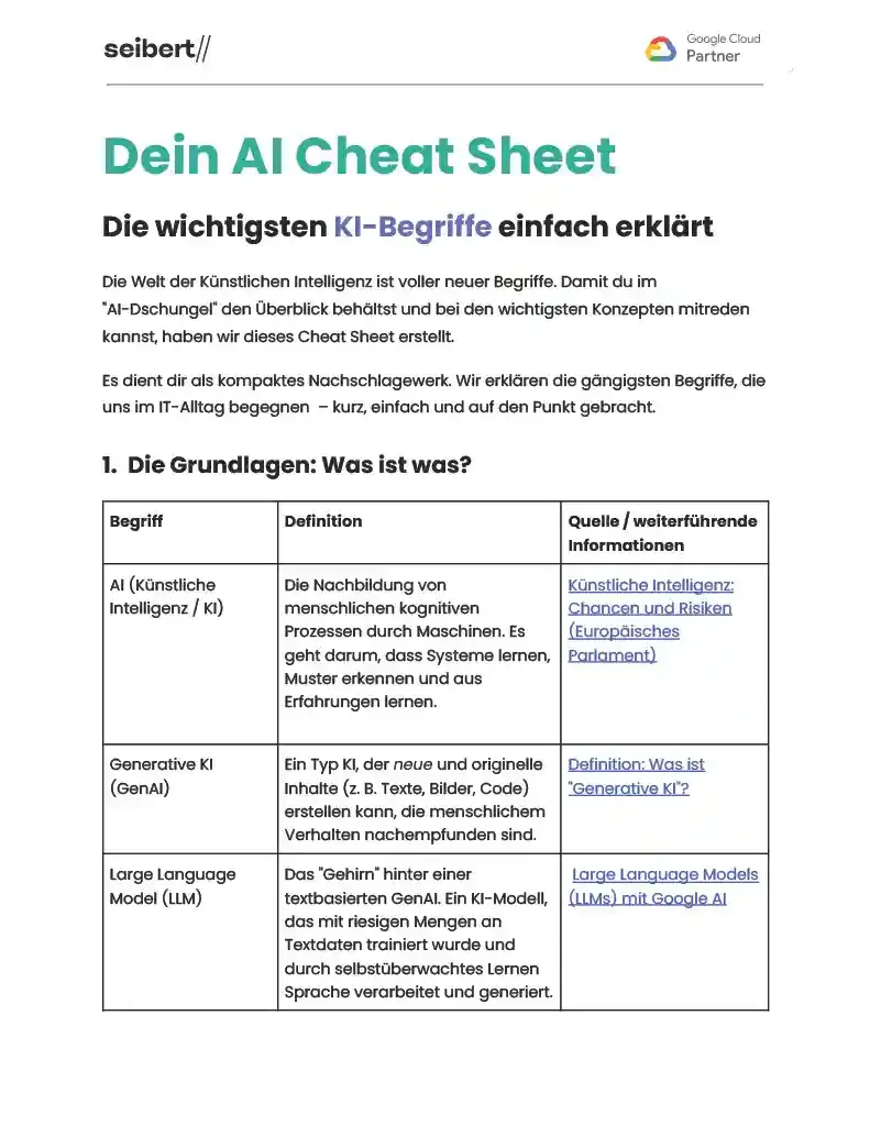 Vorschau AI Cheat Sheet: Die wichtigsten KI-Begriffe einfach erklärt