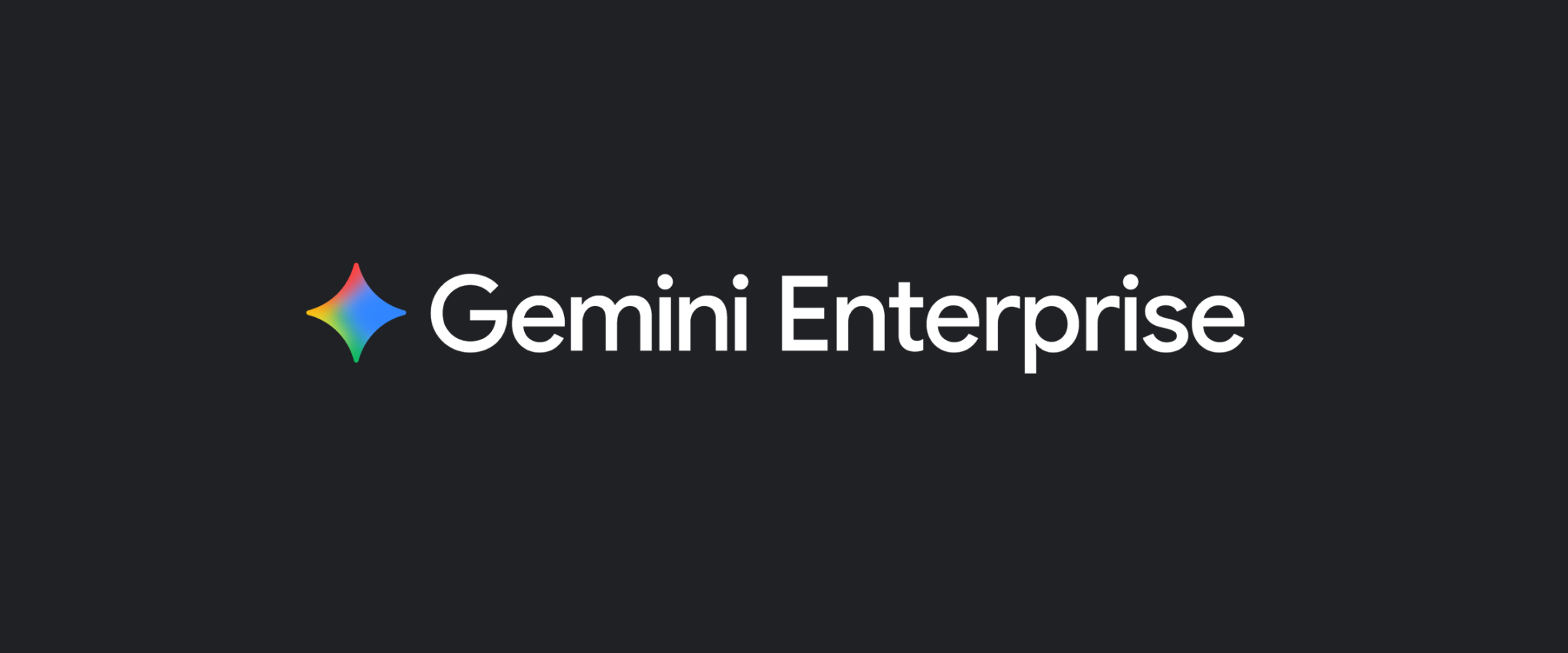 Bild mit schwarzem Hintergrund und dem farbigen Gemini Enterprise Logo darauf.