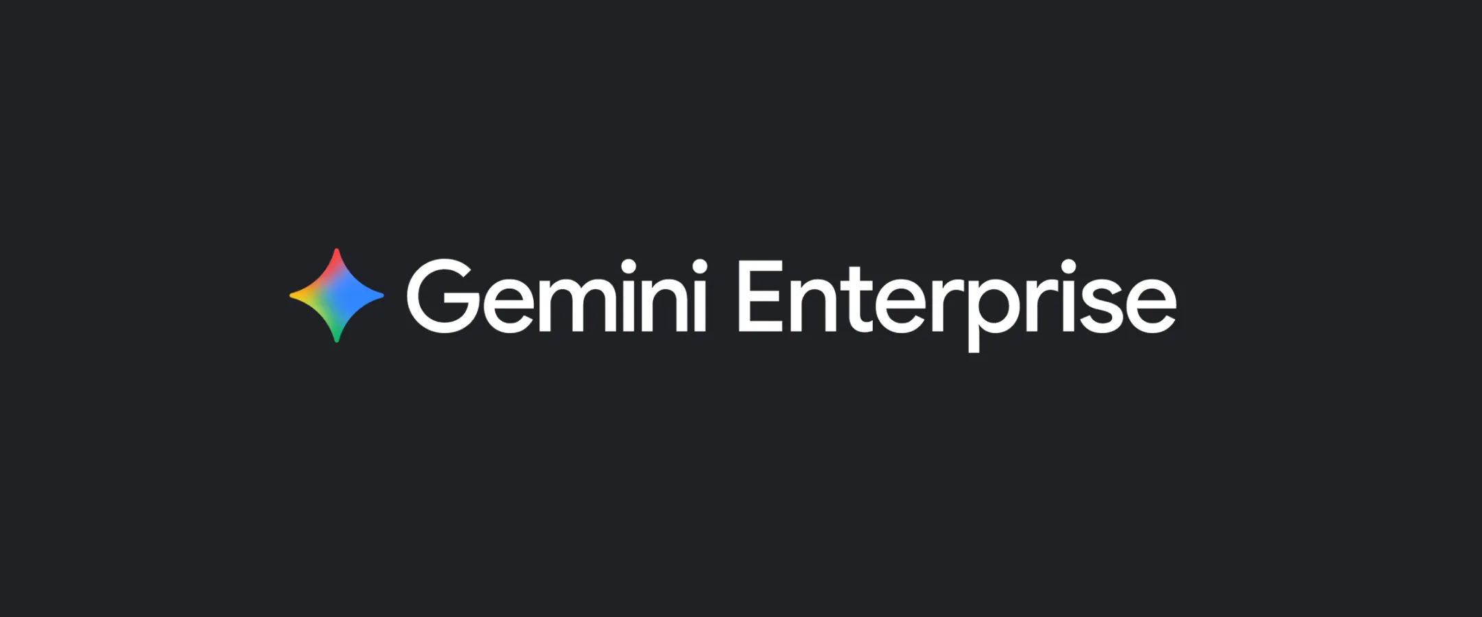 Bild mit schwarzem Hintergrund und dem farbigen Gemini Enterprise Logo darauf.