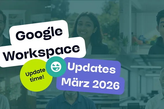 Ein Banner für die Google Workspace Updates März 2026.
