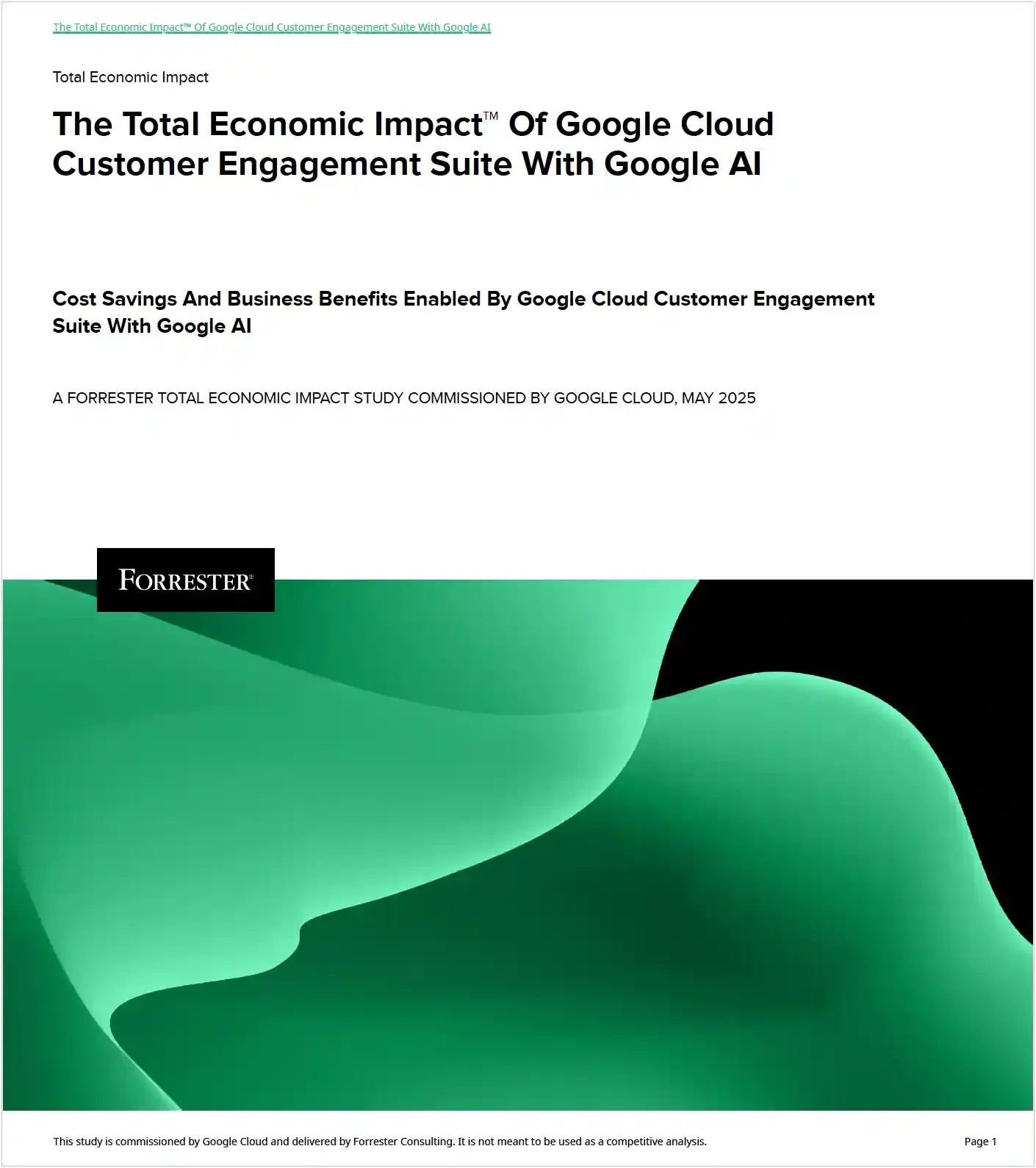 Vorschau Forrester-Studie: ROI von Google Cloud Customer Engagement